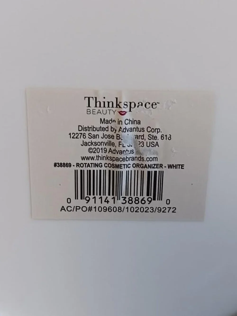 THINKSPACE Rotating Beauty Organizer White NEW